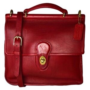 Vintage COACH Willis Red Glove Tanned Top Handle Crossbody Bag 9927 USA COA